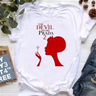 The Devil Wears Prada 2 Graphic Printed T Shirt Girls Fashion Red High Heel T-Shirt Women Clothes 20