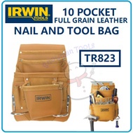 IRWIN TOOL BAG 10 POCKET NAILS AND TOOLS BAG TR823 HANDBAG CONTRACTOR BAG BAG SIMPAN TOOLS PORTABLE 