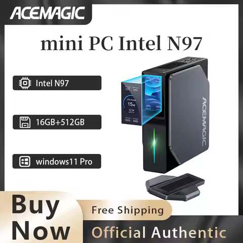 ACEMAGIC S1 MINI PC Alder Lake N97/N100 16GB DDR4 512GB M.2 2280 SATA SSD Wifi5 BT4.2 Windows 11 Mic