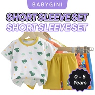 Budak Baju Lengan Pendek Set 0-5 Years Lelaki Perempuan Boy Girl Short Sleeve Set Unisex Cute Top