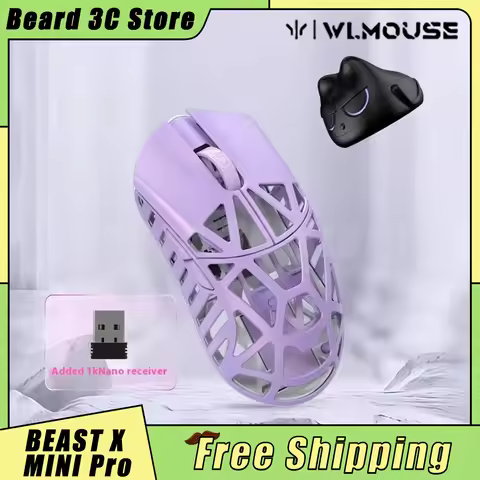 New WLMouse BEAST X MINI Pro Mouse Dual Mode Wireless Mouse Custom PAW3950 8000Hz Magnesium Alloy Ga