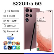 【CAN COD+READY】Original phone S22 Ultra 5G S22Ultra 5G 7.3 Inch HD full screen hp 8G RAM 256GB ROM 4