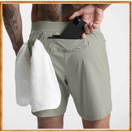 Lulu Men's Sports Casual Shorts  Single Layer Quick Dry Shorts Back Zipper Pocket  Fitness5Pants DK1