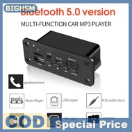 BIGHSM Bluetooth 5.0 MP3 Player 2x3W Decoder Board Speaker Car FM Radio Module