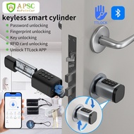 Smart Cylinder Lock Ttlock Electric Bluetooth APP NFC IC Biometric Fingerprint Bolt Lock Home Door D