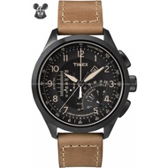 TIMEX T2P277 Men's Watch Intelligent Quartz Adventure Linear Chronograph 47mm Leather Strap Black Br