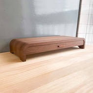 【台灣製造】小清新螢幕架- 弧面抽屜款 - 胡桃木∣尺寸可訂製