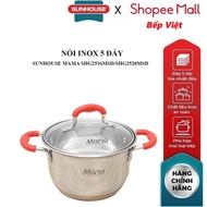 SUNHOUSE MAMA 5-bottom stainless steel pot SHG2516MSD /SHG2520MSD_16cm - Can be used on induction co