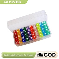 100 Pieces 6 Sided Games Dice 10 Colors Round Corner 14mm Acrylic Dice for Dice Games Teaching Math 
