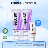 [Duo Set] usmile Yellow Stain Removal & Color Correction Duo Set - Optical White Toothpaste - Minty 