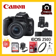 Canon EOS 250D DSLR Camera with 18-55mm Lens 32GB +Bag + Tripod + Lens Protector + Cleaning Kit