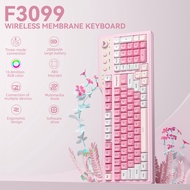AULA F3099 Membrane Keyboard 99 Keys Tri-mode RGB Multi-function Roller for Wireless Office Keyboard