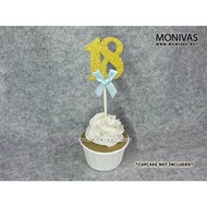 Gold Eighteen Birthday Cake Decorations DIY 18th Topper Party Supplies