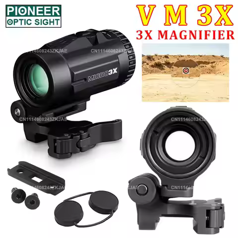 VM3X Red Dot Sight Magnifier Rifle Scope Compatible with UH1-GEN II Flip to Side Mount Quick-Release