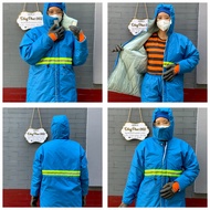 Áo kho lạnh âm 25 độ màu xanh yamaha xanh đen viền phản quang_Ảnh Thật