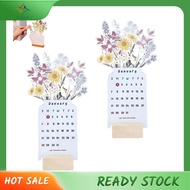 [Ready Stock] 2PCS 2024 Bloomy Flowers Desk Calendar 2024 Flower-Themed Calendar  Mini Desk Calendar