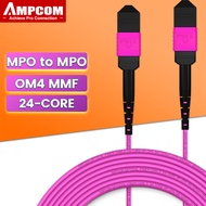 OS1สายแพทช์ไฟเบอร์ MPO To MPO Type B OM5 2 OM3 OM4 8/12/24คอร์สายเคเบิ้ลตัวรับส่งสัญญาณ QSFP28 10G Q