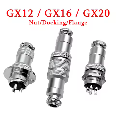 5pcs Male Female Connector GX12 GX16 GX20 Metal Aviation Connector Socket 2-10Pin Plug Connector