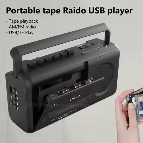 2024 Handheld Cassette Recorder Player Multifunction Boombox AM/FM Radio Wireless TF Card /U Disk Pl