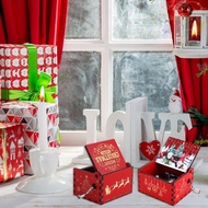 BLISS Hand-cranked Music Box, Red Painted Music Box Ornaments, Creative DIY Hand-cranked Exquisite S