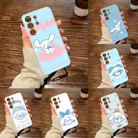 Cute Cartoon Y-Cinnamoroll-s Clear Hard Phone Case For Samsung S26,25,24,23,22,30,21,10,9,Ultra,Plus