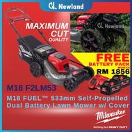 Milwaukee M18 FUEL™ 533mm Self-Propelled Dual Battery Lawn Mower w/ Cover