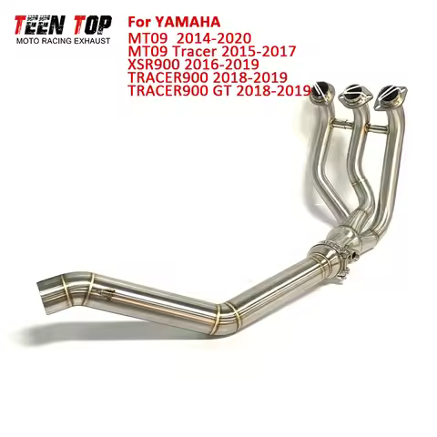 For YAMAHA MT-09 MT09 Tracer XSR900 TRACER900 GT Exhaust Front Link Pipe 51mm Modify Motorcycle Exha