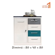 Kitchen Cabinet | Kitchen Set | Lemari Rak Dapur dengan Lampu LED Besi Minimalis | Lemari Makan | Le