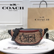 Leather Waist Bag Official Store Original Authentic for Men Classic Logo Canvas Abstract Carriage P