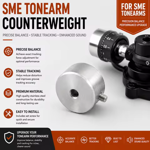 Stainless Steel Tonearm Counterweight For SME 3009 3010 3012 Vinyl Record Player Tracking Force Weig