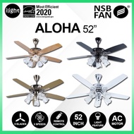NSB ALOHA 52" 5 BLADE CEILING FAN WITH LIGHT KIT / KIPAS SILING