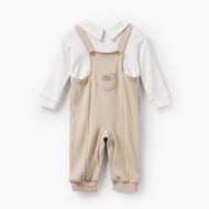 Babyshop Giggles Collared Long Sleeves Sleepsuit With Colourblock Design