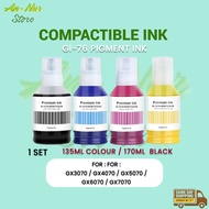 Compatible Refill Pigment ink GI-76 GI76 Gi 76 for Canon MAXIFY GX6070 GX7070 [Black 170ml Colors 13
