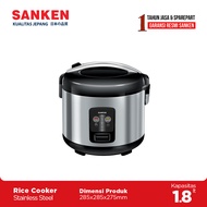 SANKEN Rice Cooker Stainless Panci & Body 1.8 Liter SJ-1999 Black