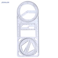 JOSALEM Drawing Ruler, Multifunctional 360 ° Movable Geometry Ruler, Architecture Ruler Straight Pla
