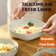 Round/Square Silicone Air Fryer Liner Air Fryer Baking Tray Reusable Oven Air Fryer Liner Silicone M