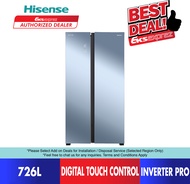 Hisense 726L Side by Side Fridge Inverter Refrigerator RS808N4ABU