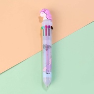 10 colour Kawaii Cute Pen Unicorn Dinosaur Multicolour Ballpoint Pen Student Gift Door Gift Murah Pen warna warni birthday goodies gift set borong alat tulis murah