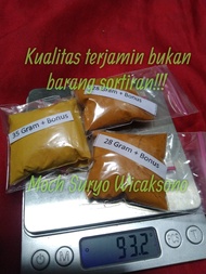 Bubuk Bahan Air Warangan Keris Fosil Mani Gajah Katilayu Munta Besi Sojol Warna Orange Untuk Gelang