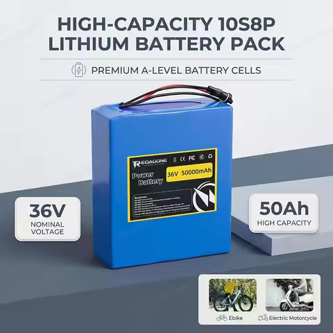 21700 Cell 10S8P 36V 50000mAh Rechargeable Lithium Ion Battery Pack 36 Volt 50Ah 1000W with BMS for 