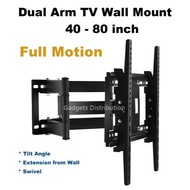 CP502 32 to 80 Inch Extendable Full Motion Adjustable Double Arm Tilt TV Wall Bracket Holder Cantile
