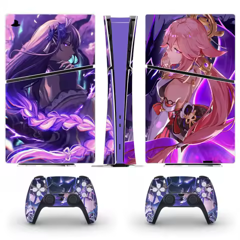 Game Genshin Impact PS5 Slim Digital Skin Sticker for Console & 2 Controllers Decal Vinyl PS5 Slim D