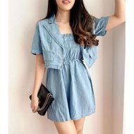 Elisa Jumpsuit (J8-529) | Korean Style Women's Denim Jeans Jumpsuit