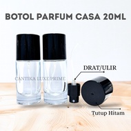 Casa 20ML Black Thread Spray Perfume Bottle with Black Cap – Empty Glass Perfume Bottle Refill 20ML
