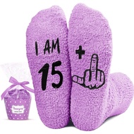 HAPPYPOP Birthday Gift Ideas - Sweet 16 Socks 15th Birthday Presents for Boys Girls 2DT2
