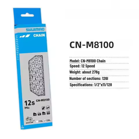 M8100 12 Speed Bicycle Chain 10v 11v 12v 116/126L MTB Mountain Bike Original Chains Bicycle Parts Bi