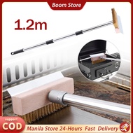 1.2M Pizza Oven Brush Copper Bristles With Scraper Telescopic Stainless Steel Pole For Pizza Grill