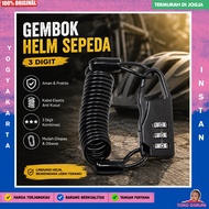 Anti-Theft Bike Helmet Lock 3 Digit Code - GT25 - Black