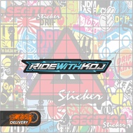 Ride With K0J Sticker Size 10 x 1.5 Cm