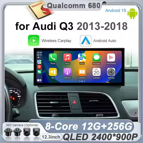 12.3" Car Radio Multimedia Player For Audi Q3 1 8U 2013-2018 Wireless CarPlay Android Auto Airplay G